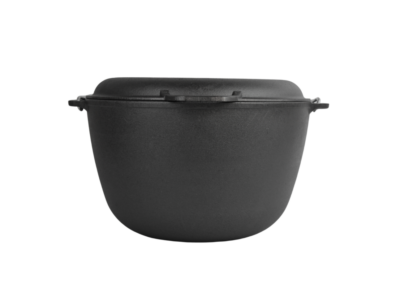 Cast iron tourist cauldron 10 L with a lid-frying pan